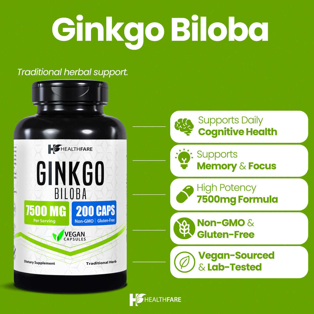 Ginkgo Biloba - 7500mg 200 Capsules