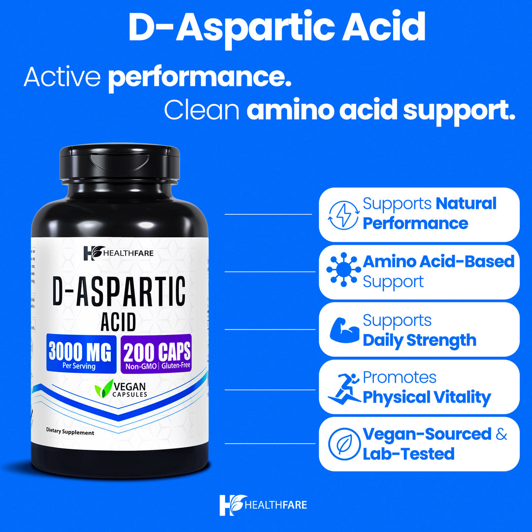 D-Aspartic Acid (DAA) - 3000mg 200 Capsules