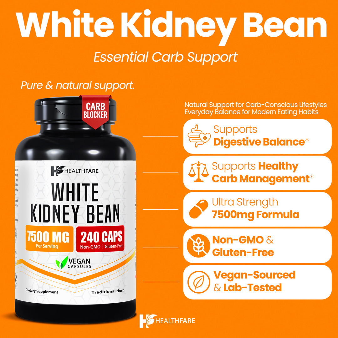 White Kidney Bean 7500mg 240 Capsules