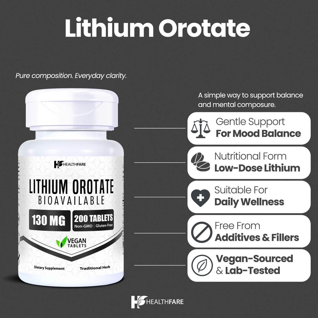Lithium Orotate - 130mg 200 Tablets