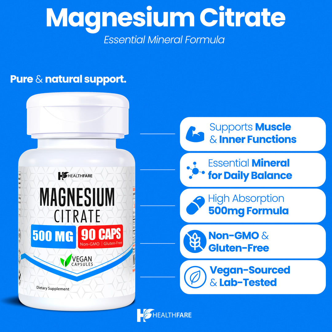 Magnesium Citrate - 500mg 90 Capsules