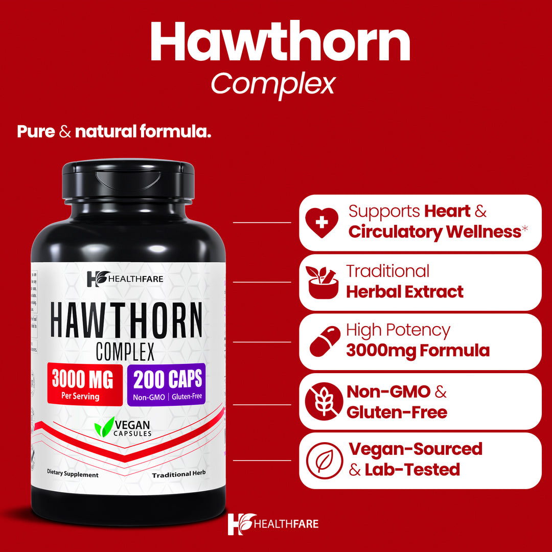 Hawthorn - 3000mg 200 Capsules