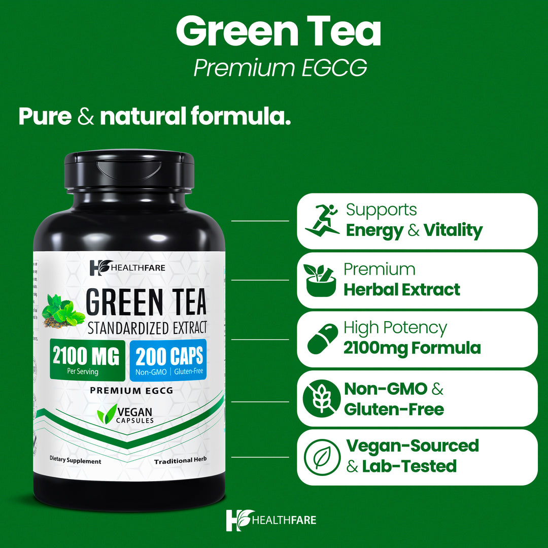 Green Tea (Premium EGCG) 2100mg 200 Capsules