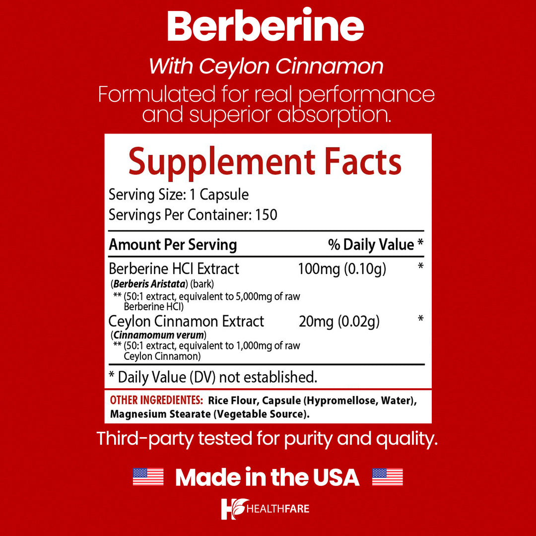 Berberine with Ceylon Cinnamon 6000mg 150 Capsules