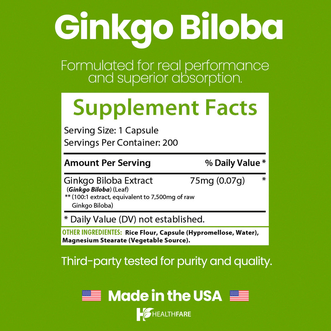 Ginkgo Biloba - 7500mg 200 Capsules