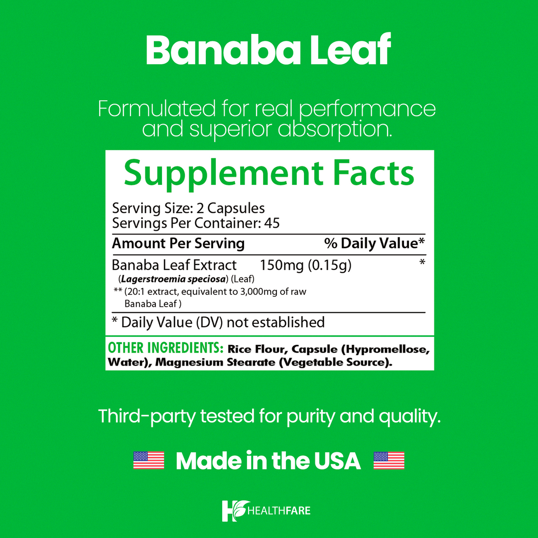 Banaba Leaf 3000mg 90 Capsules