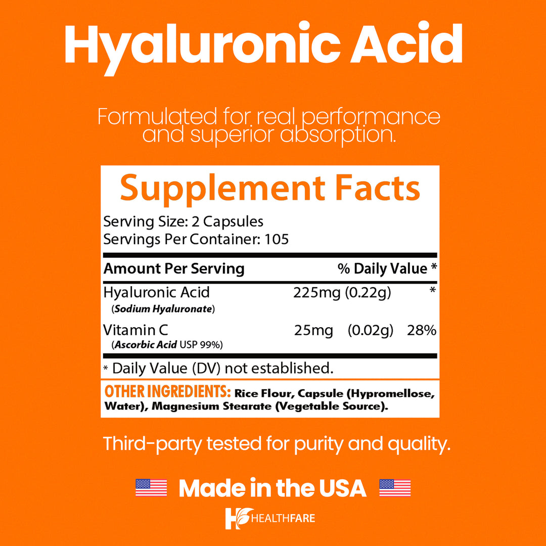 Hyaluronic Acid (with Vitamin C) - 250mg 210 Capsules