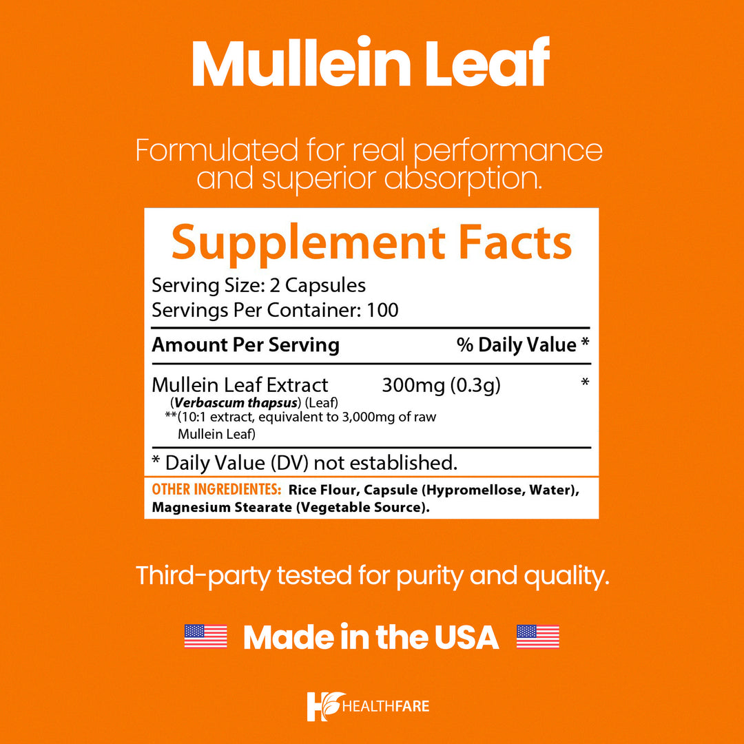 Mullein Leaf - 3000mg 200 Capsules