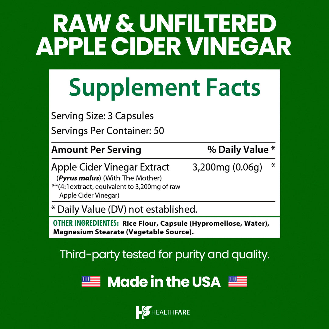 Apple Cider Vinegar 3200mg 150 Capsules