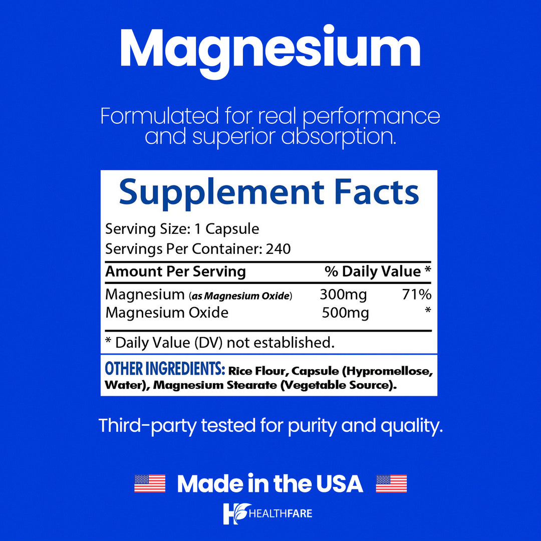 Magnesium Oxide - 500mg 240 Capsules