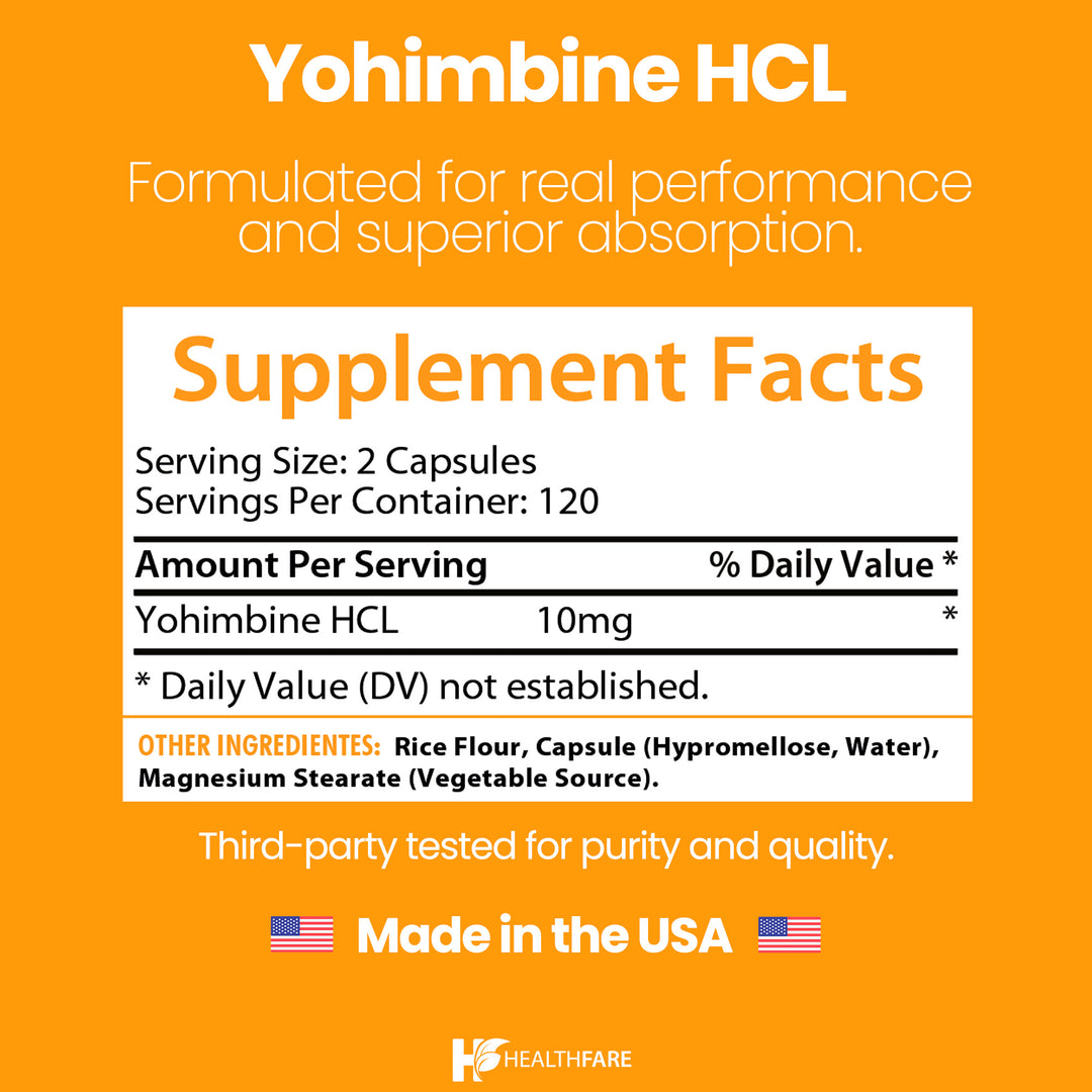 Yohimbine HCL 10mg 240 Capsules