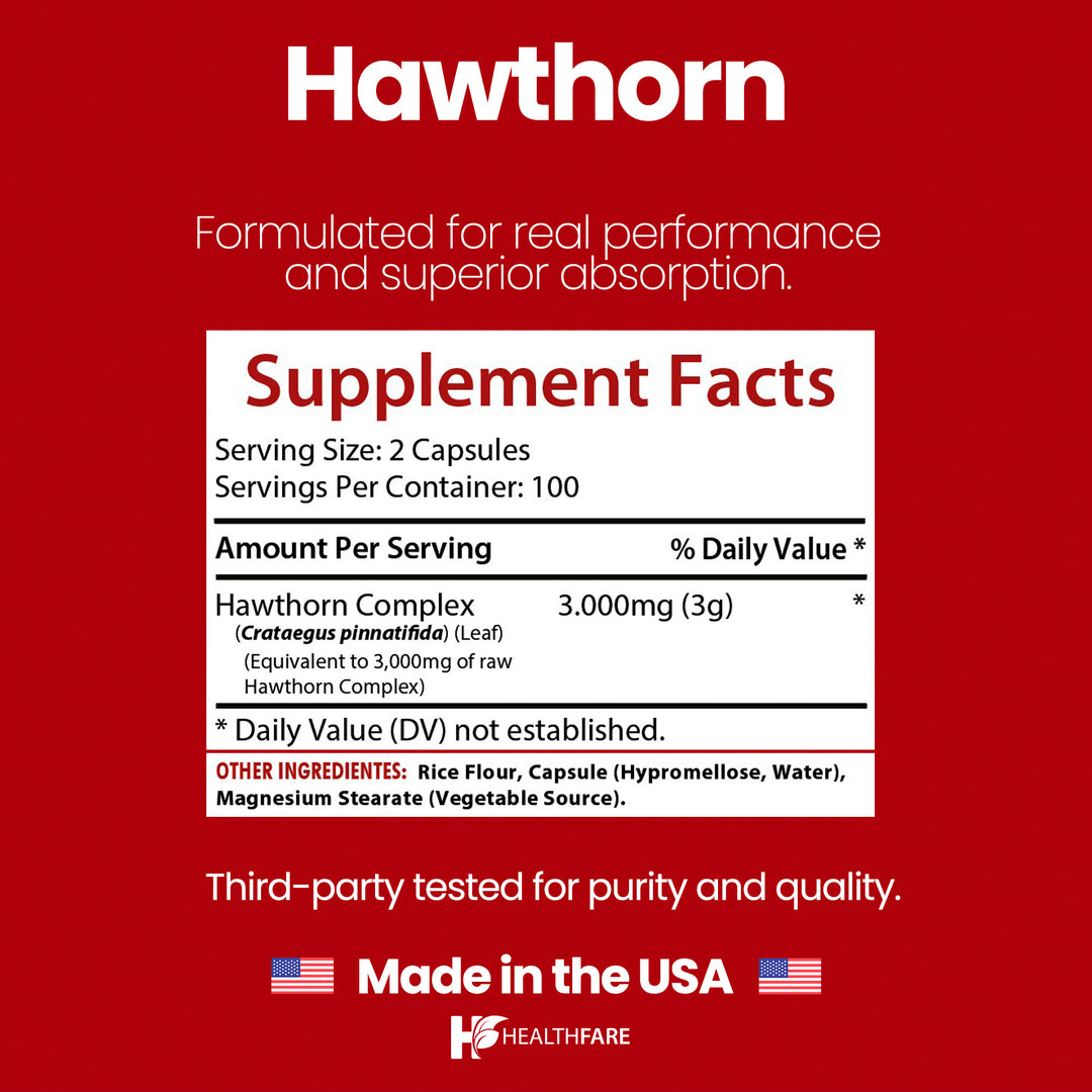 Hawthorn - 3000mg 200 Capsules