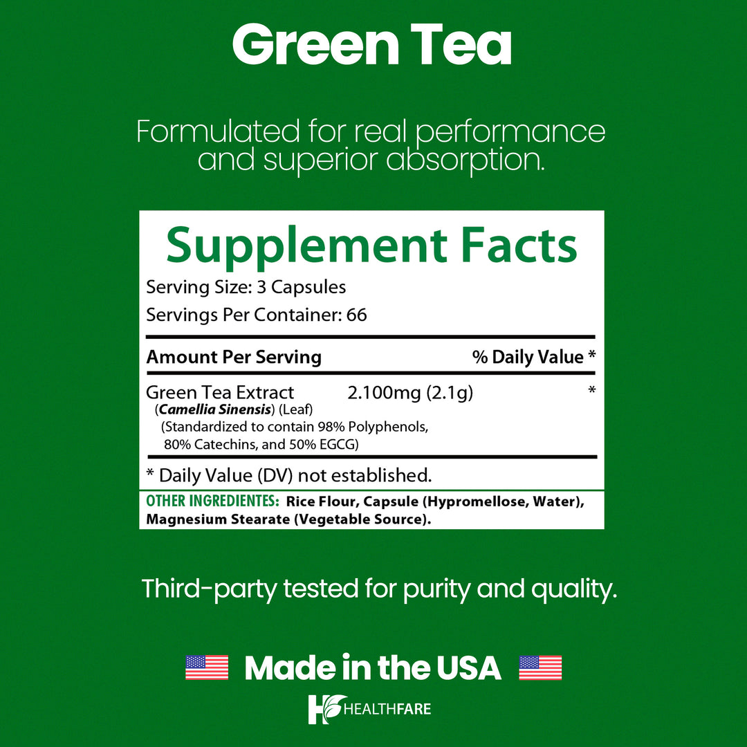 Green Tea (Premium EGCG) 2100mg 200 Capsules