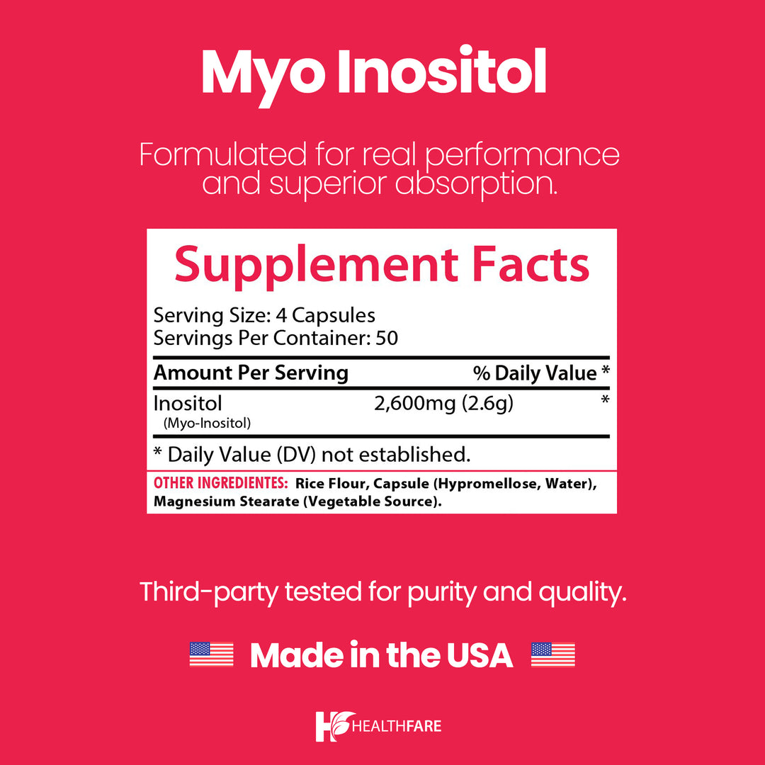 Myo Inositol - 2600mg 200 Capsules