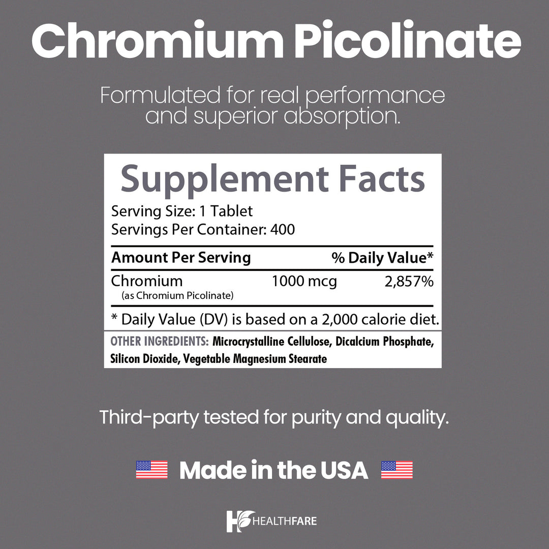 Chromium Picolinate 1000mcg 400 Tablets