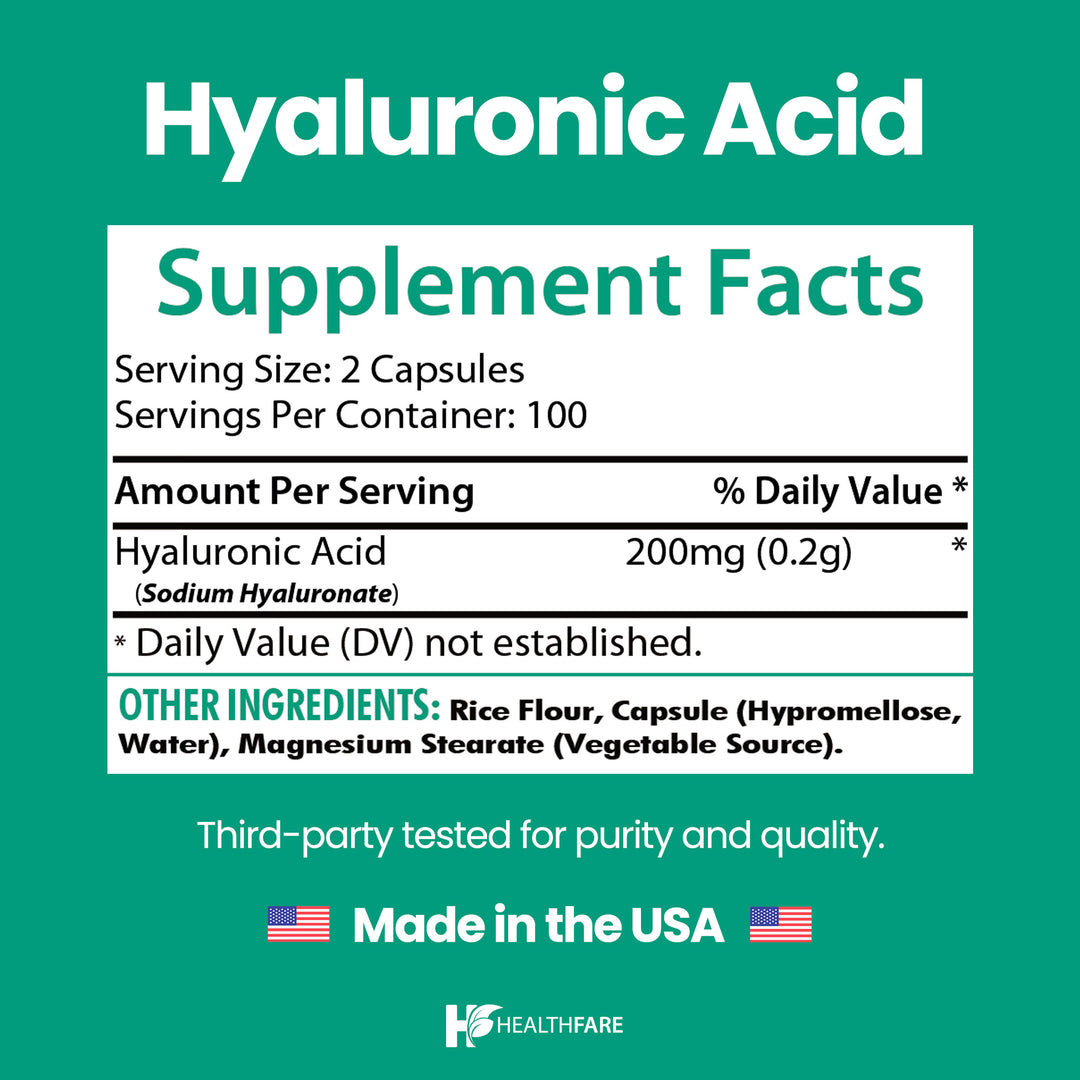 Hyaluronic Acid - 200mg 200 Capsules