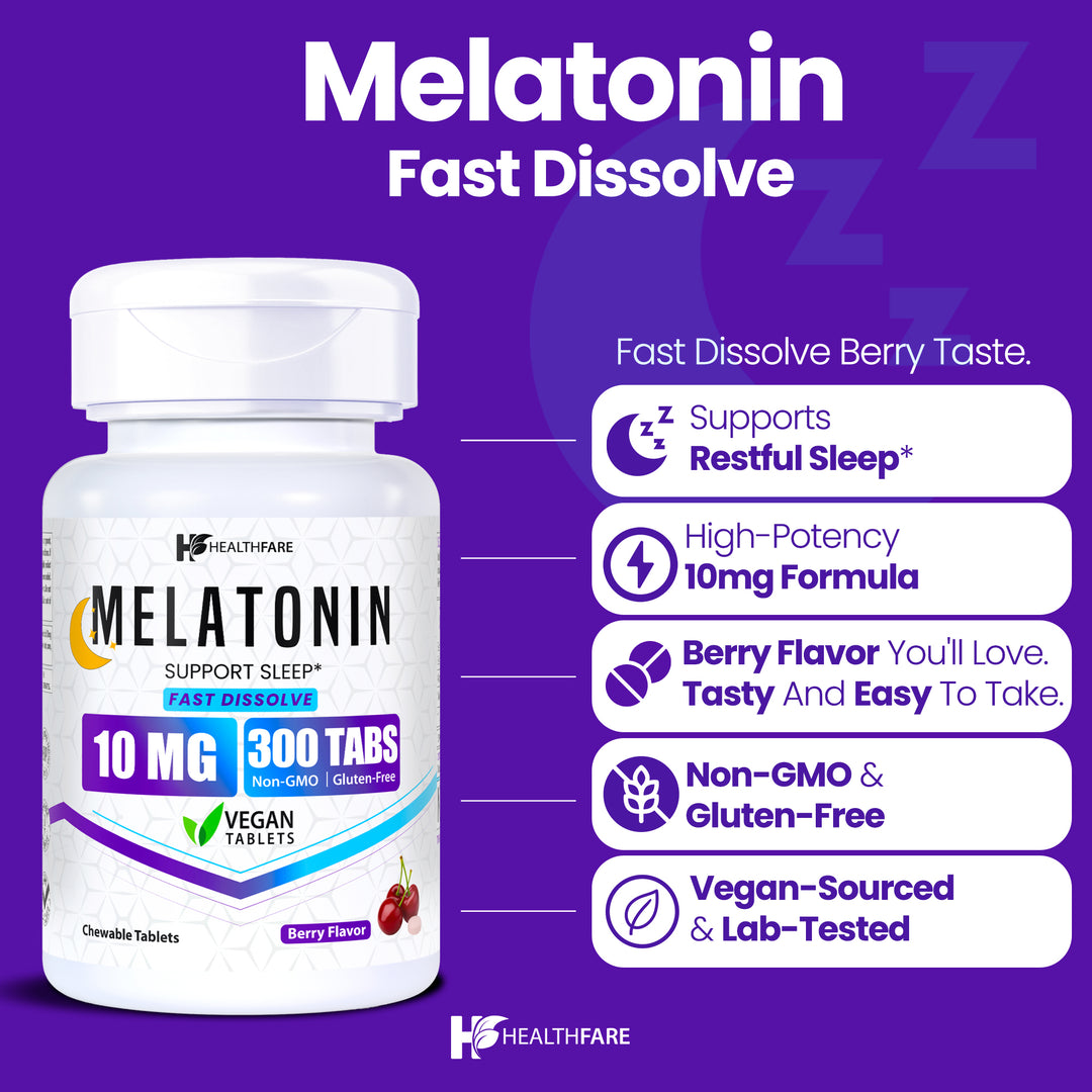 Melatonin Berry Flavor - 10mg 300 Tablets
