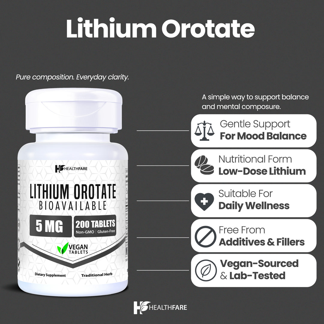 Lithium Orotate - 5mg 200 Tablets