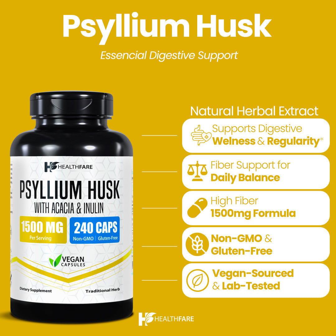 Psyllium Husk Capsules 1500mg 240 Capsules