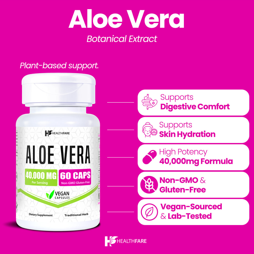 Aloe Vera 40,000mg 60 Capsules