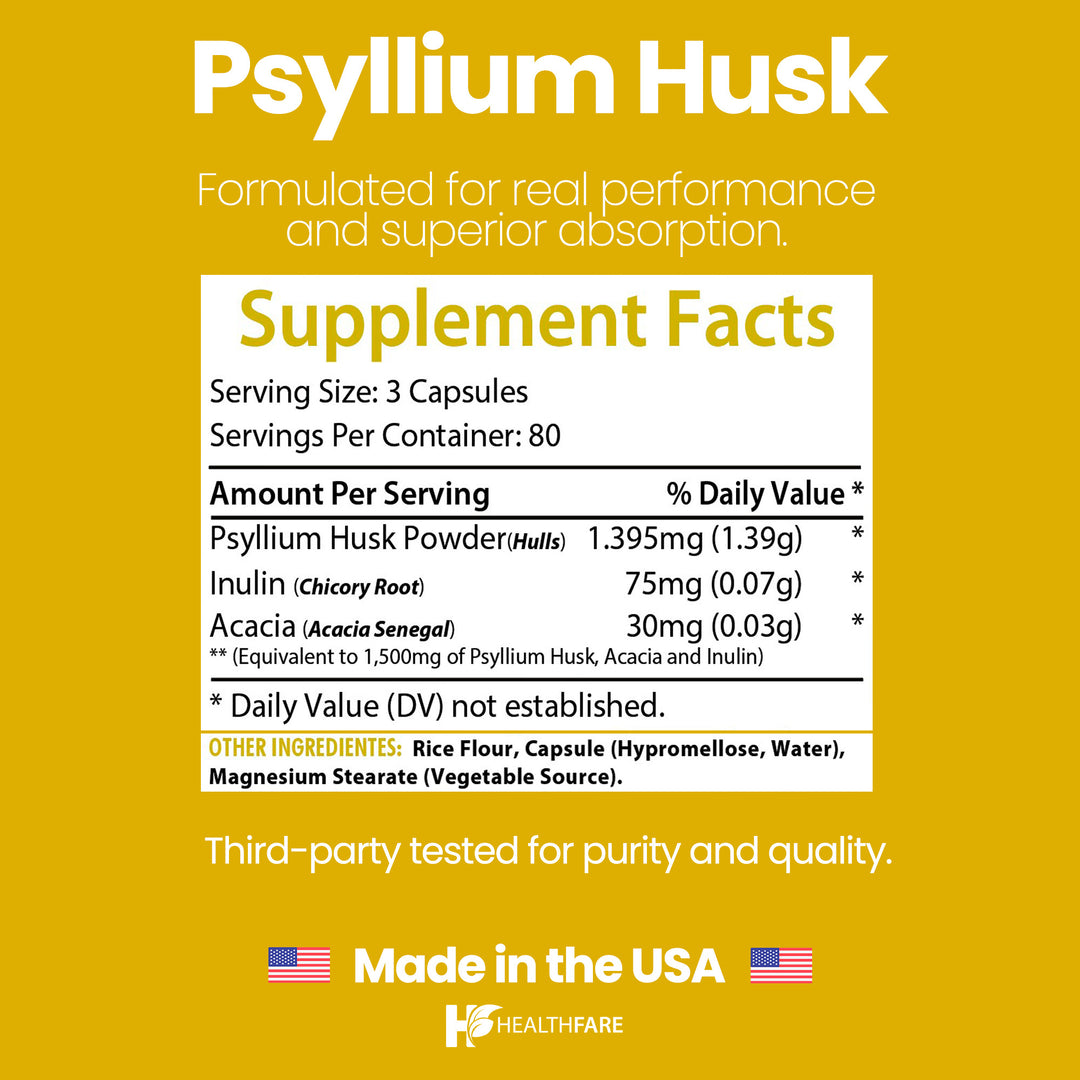 Psyllium Husk Capsules 1500mg 240 Capsules