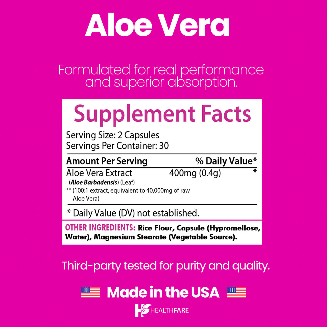 Aloe Vera 40,000mg 60 Capsules