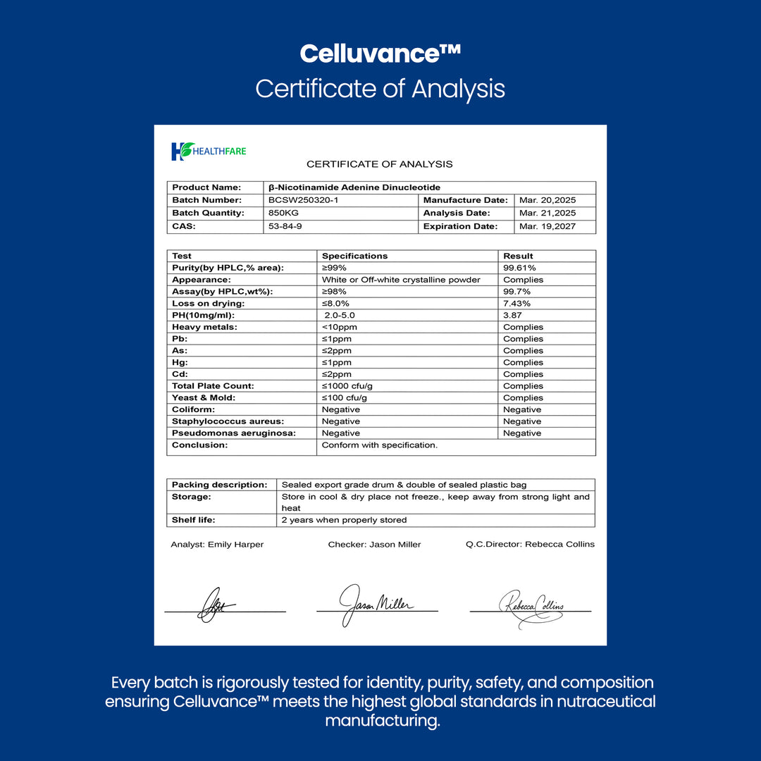 Celluvance NAD Supplement Blend 10,573mg 120 Capsules